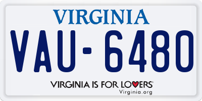 VA license plate VAU6480