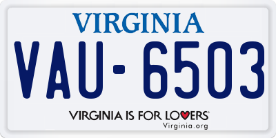 VA license plate VAU6503