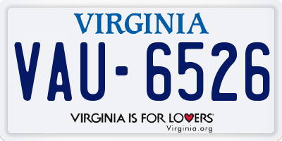 VA license plate VAU6526