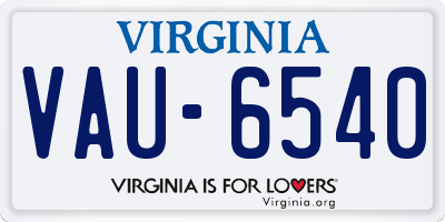 VA license plate VAU6540