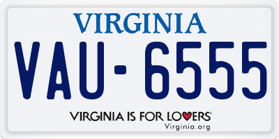 VA license plate VAU6555