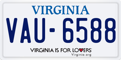 VA license plate VAU6588