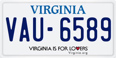 VA license plate VAU6589