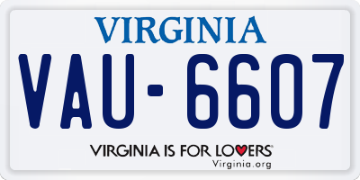 VA license plate VAU6607