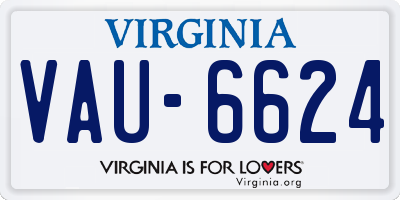 VA license plate VAU6624