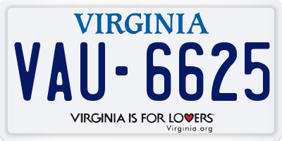 VA license plate VAU6625