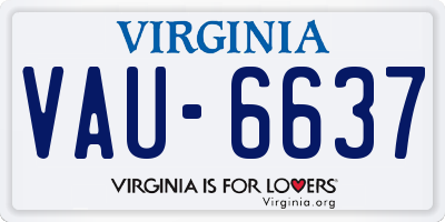 VA license plate VAU6637