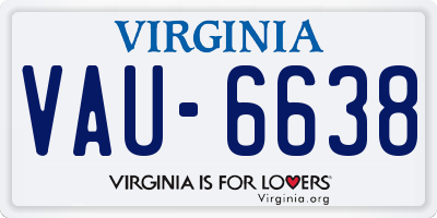 VA license plate VAU6638