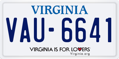 VA license plate VAU6641