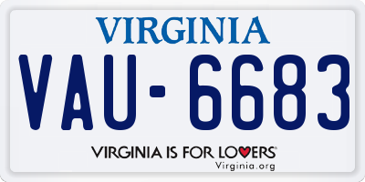 VA license plate VAU6683