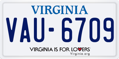 VA license plate VAU6709