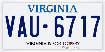 VA license plate VAU6717