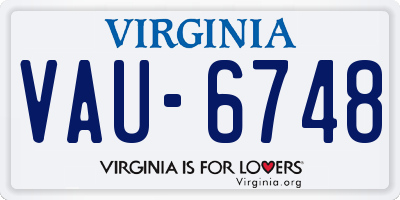 VA license plate VAU6748