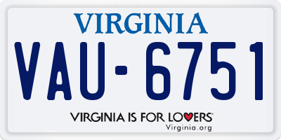 VA license plate VAU6751
