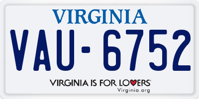 VA license plate VAU6752