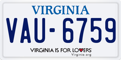 VA license plate VAU6759