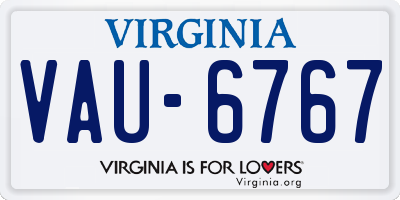 VA license plate VAU6767