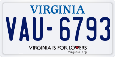 VA license plate VAU6793