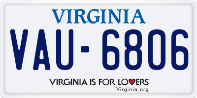 VA license plate VAU6806