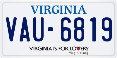 VA license plate VAU6819