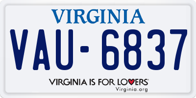 VA license plate VAU6837