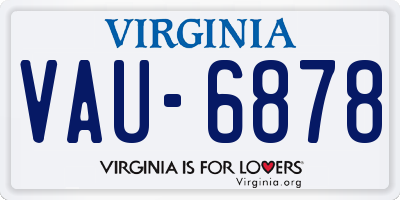 VA license plate VAU6878