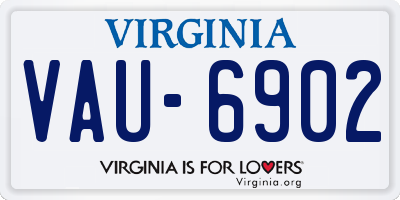VA license plate VAU6902