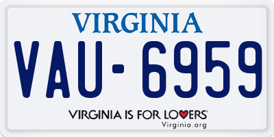 VA license plate VAU6959