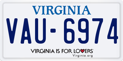 VA license plate VAU6974