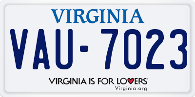 VA license plate VAU7023