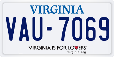 VA license plate VAU7069