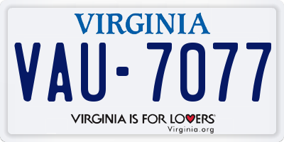 VA license plate VAU7077