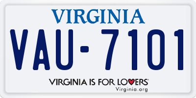 VA license plate VAU7101
