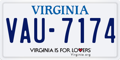 VA license plate VAU7174