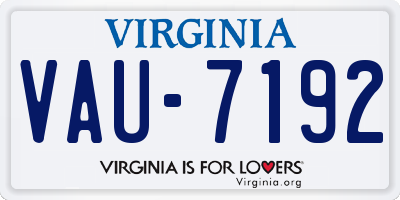 VA license plate VAU7192