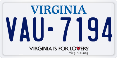 VA license plate VAU7194