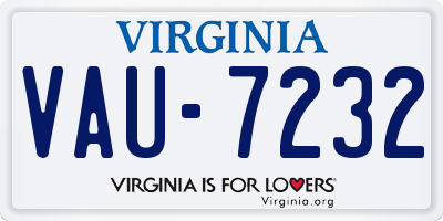 VA license plate VAU7232
