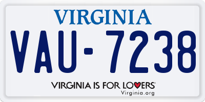 VA license plate VAU7238