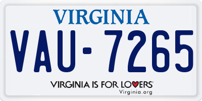 VA license plate VAU7265