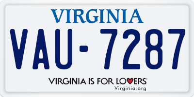 VA license plate VAU7287
