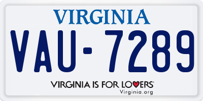VA license plate VAU7289