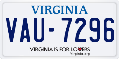 VA license plate VAU7296