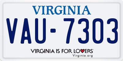 VA license plate VAU7303