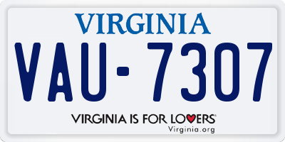 VA license plate VAU7307