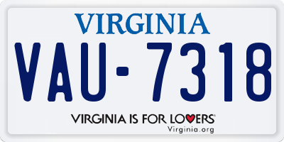 VA license plate VAU7318