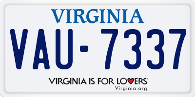 VA license plate VAU7337
