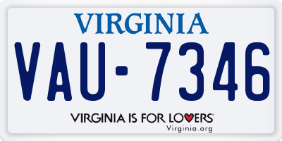 VA license plate VAU7346