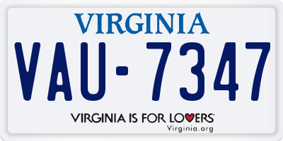 VA license plate VAU7347