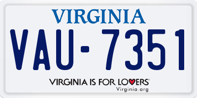 VA license plate VAU7351