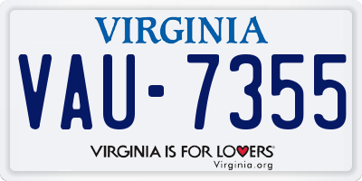 VA license plate VAU7355